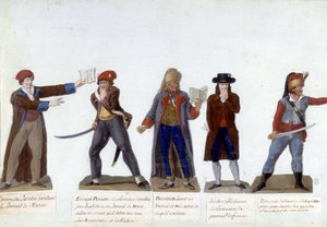 Kartongkaraktärer från den franska revolutionen av Lesueur Brothers