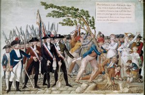 Plantera frihetens träd. Gravyr av bröderna Lesueur (1700-talet). Paris, Musée Carnavalet. av Lesueur Brothers