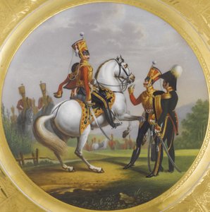 Överstyrman och underofficer vid livgardets husarregemente, 1829