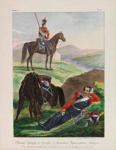 Officer för Black Sea Cossack Squadron Uniforms of the Russian Imperial Army, 1837-1839.