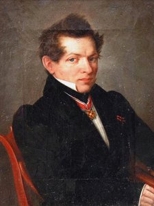 Porträtt av matematikern Nikolai Lobatsjovskij 1792-1856, 1839
