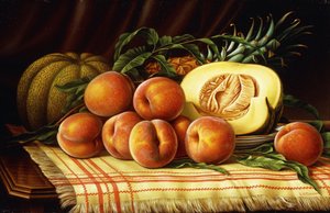 Meloner, persikor och ananas