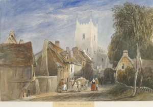 Cheadle Church: akvarellmålning och [c 1830-1840] av Lewis John Wood