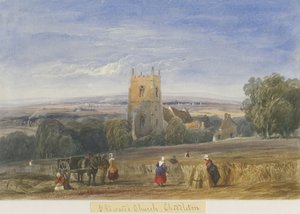 Cheddleton Church: akvarellmålning och [c 1830-1840]