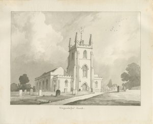 Kingswinford Church: sepiateckning, 1837 av Lewis John Wood