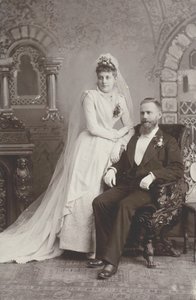 Bröllopsporträtt, sent 1800-tal av Lewis M. Melander
