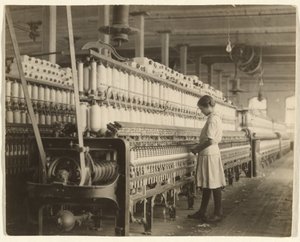 [Fjorton år gammal spinnare, Brazos Valley Cotton Mill, västra Texas]