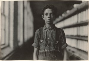 Jo Bodeon, en "back-roper" i mulornas rum. Chase Cotton Mill, Burlington, Vermont