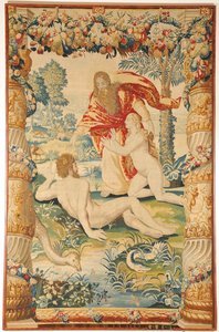 Adam och Eva Tapestry, ca. 1650-1660 av Leyniers Workshop