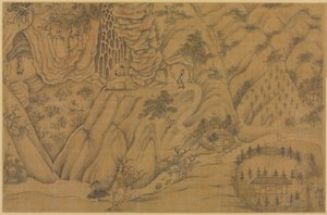 Boende i Longmian Sleeping Dragon Mountains, 1100-1200-talet. av Li Gonglin