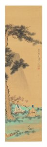Två musiker, 1758 av Li Wenyuan