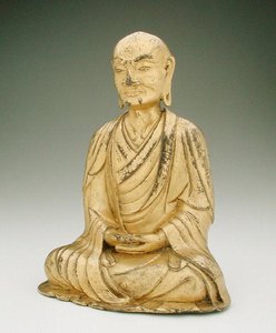 Figur av en sittande lohan (förgylld brons) av Liao Dynasty Chinese School