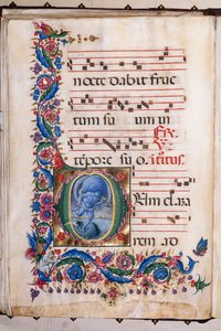 Piccolomini bibliotek: körbok, torsk. 20.5, ff. 36v med "Aeolus", av Liberale da Verona (cirka 1445 - 1527/9).