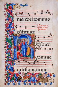 Piccolomini bibliotek: körbok, torsk. 24.9, ff. 67v med "Healing of the leper", av Liberale da Verona (ca 1445 - 1527/9).