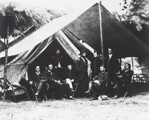 General Ulysses Grant och hans stab vid City Point, sommaren 1864, amerikanska inbördeskriget, USA av Unbekannt Unbekannt