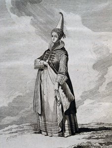 Isländsk kvinna, gravyr från Voyage in North Sea mellan 1767 och 1768 av Yves-Joseph de Kerguelen-Tremarec (1734-1797) av Unbekannt Unbekannt