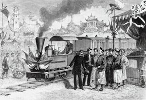 Invigning av den första franska järnvägen i Kina som förbinder Tianjin med Tangshan, 20 november av Unbekannt Unbekannt