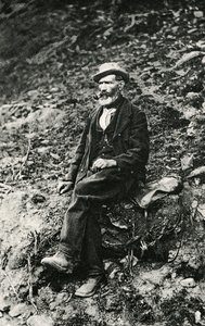 Jean-Antoine Carrel (1829-1890 Valtournenche), bergsbestigare i Aostadalen, som gjorde första uppstigningen till toppen av Matterhorn från italiensk sida, 16 augusti av Unbekannt Unbekannt