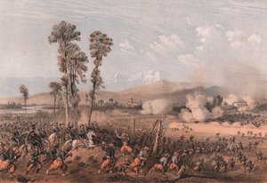 Kung Vittorio Emanuele II leder trupper under slaget vid Palestro, Lombardiet av Unbekannt Unbekannt