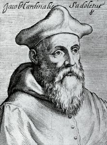 Porträtt av Jacopo Sadoleto (1477-1547), italiensk humanist, katolsk biskop och kardinal, gravyr från ikoner av Illustrissimorum, omnique virtutis, et scientiarum laude praestantissimoru virorum icones, av Claudius Pernetus av Unbekannt Unbekannt
