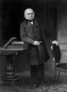 Porträtt av John Quincy Adams (1767-1848), amerikansk politiker och diplomat som var USA:s sjätte president från 1825 till 1829, gravyr av Unbekannt Unbekannt