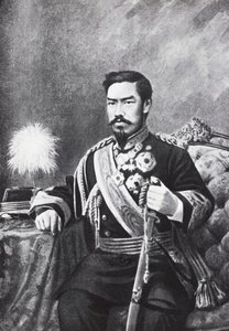 Porträtt av den japanska kejsaren Meiji (Mutsuhito av Unbekannt Unbekannt
