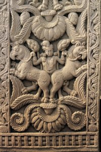 Relief på den västra ingången, Stor stupa, Sanchi (UNESCOs världsarvslista av Unbekannt Unbekannt