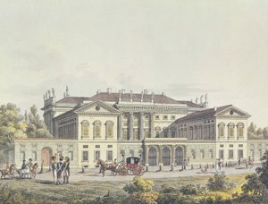 Utsikt över Villa Reale i de offentliga trädgårdarna, Milano, Italien av Unbekannt Unbekannt