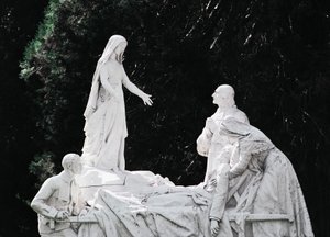 Virgin healing sjuk person, Skulpturgrupp Salus Infirmorum (Health of Sick) av Unbekannt Unbekannt