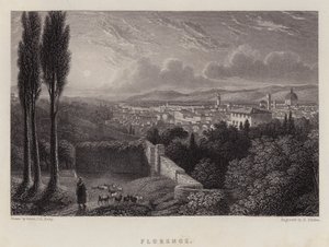 Florence (färg litho) av Lieutenant Colonel (after) Batty