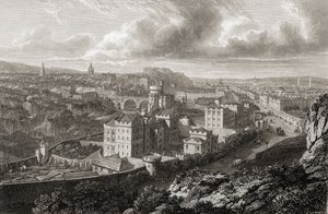 Utsikt från Calton Hill, Edinburgh, från 