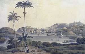 En utsikt över staden St. George på ön Grenada, tagen från Belmont Estate, graverad av William Daniell (1769-1837), ca 1810 av Lieutenant Colonel J. Wilson