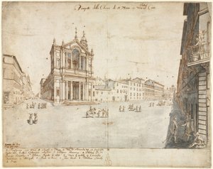 Arton utsikter över Rom: Santa Maria in Via Lata, 1665.