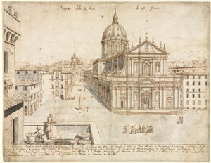 Arton utsikter över Rom: SantIgnazio-kyrkan, 1665.