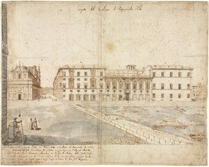 Arton utsikter över Rom: Collegio di Propaganda Fide recto, 1665.