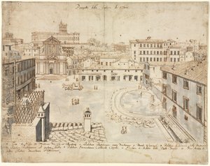 Arton utsikter över Rom: Fontana di Trevi, 1665.