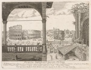 Colosseum of Arco di Costantino från prospektet av Locurum of the City of Rome, 1666.