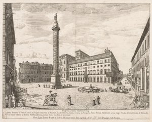 Piazza Colonna från "View of the Landmarks of the City of Rome"