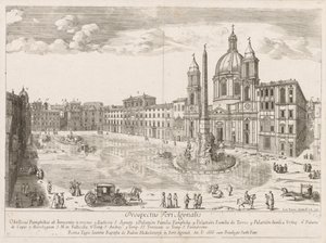 Piazza Navona från prospektet för Lourum i staden Rom, 1666. av Lievin Cruyl