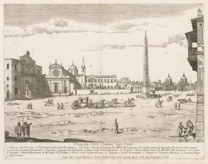 Piazza del Popolo från "View of the Landmarks of the City of Rome"