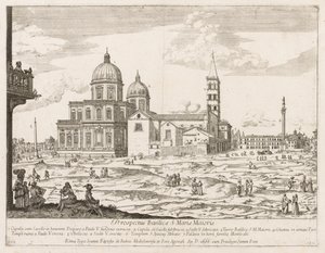 Santa Maria Maggiore från "Utsikt över landmärkena i staden Rom" av Lievin Cruyl