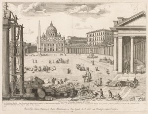 St Peterskyrkan från prospektet i Lourum i Rom, 1666. av Lievin Cruyl