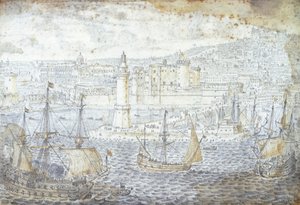 Utsikt över Neapel, av Lievin Cruyl (1640-1720), Italien