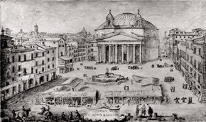 Utsikt över Pantheon, Rom, tidigt 1670-tal.