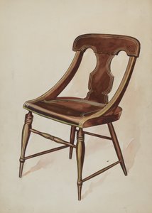 Stol målad, ca. 1937. av Lillian Causey