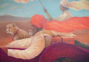 Maharaja, pojke med paraply + gepard av Lincoln Seligman