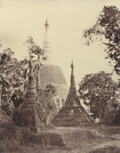Rangoon: Nära utsikt över Shwe Dagon-pagoden,november 1855 (foto) av Linnaeus Tripe