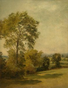 Träd i ett landskap, ca 1850