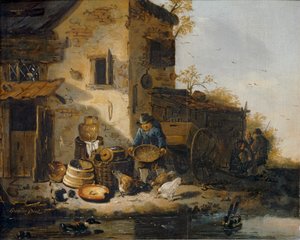 Bonde matar sina kycklingar ... av Lionel Hamilton Renwick