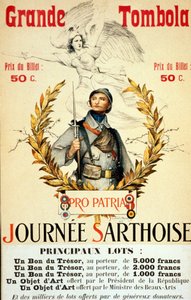 Stor utlottning: sarthoisedag - affisch, ill. av Lionel Royer (1852 -1926)